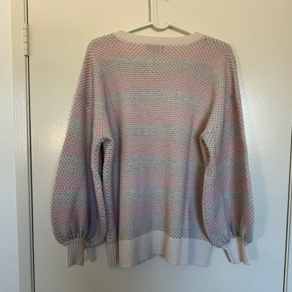 SummerSalt The Coziest Cashmere Blend Soft Stripe Sweater Size Large - Picture 5 of 8